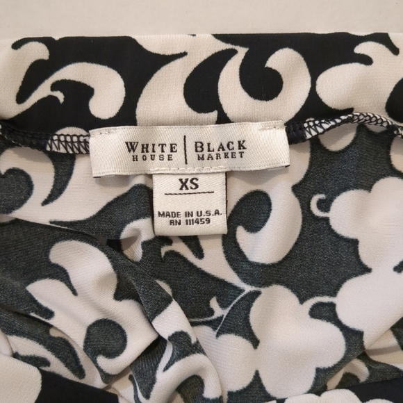 White House Black Market Floral Black/ White Women's Ruffled Skirt S- XS - Picture 4 of 5